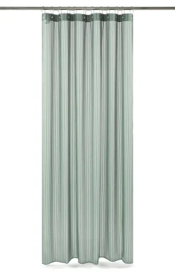 Compliments - Badeforhæng - Lines shower curtain w/eyelets 200 cm - Støvet grøn