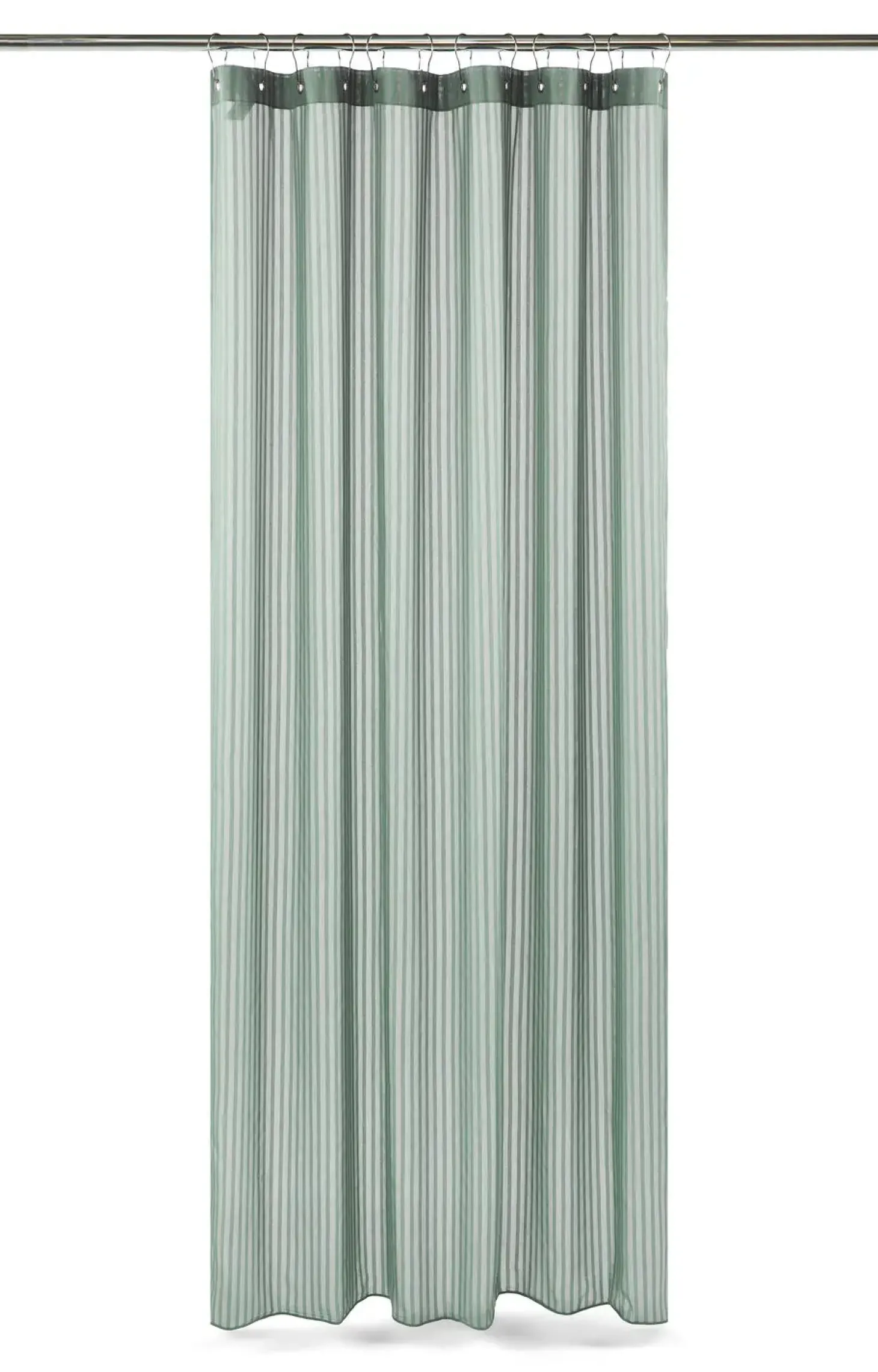 Compliments - Badeforhæng - Lines shower curtain w/eyelets 200 cm - Støvet grøn