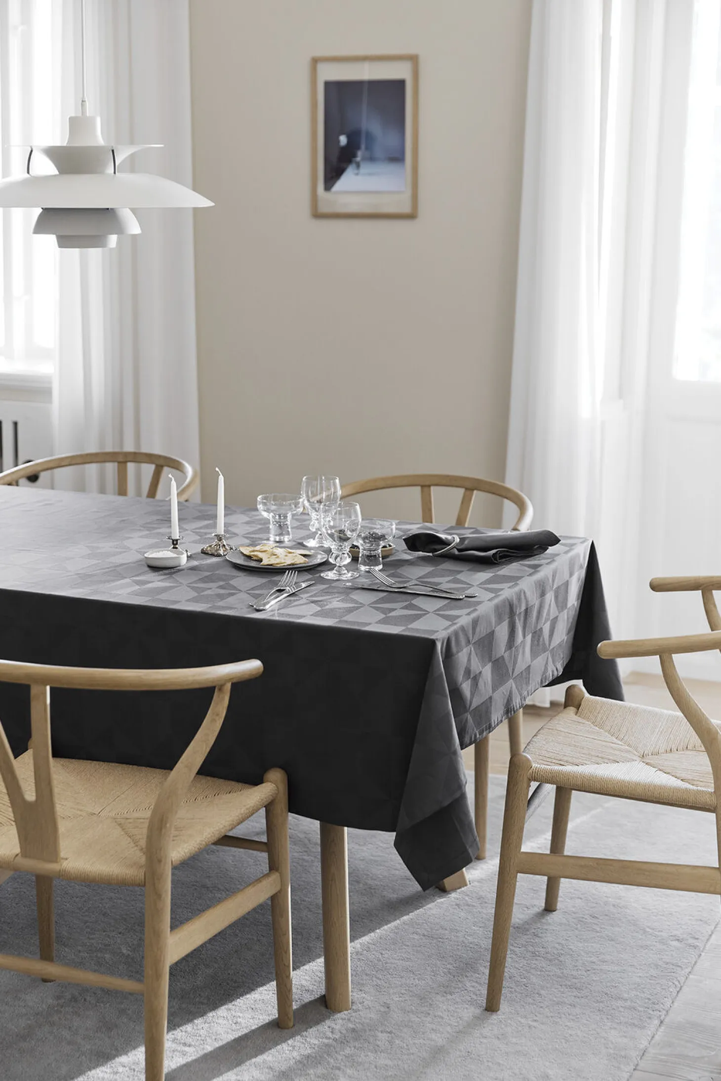 Compliments - Dug - Wind Damask-140x270 cm - Grå