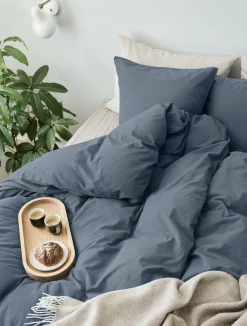 Compliments - Sengetøj - Stone Bed Linen 140x220/60x63 cm - Mørk blå