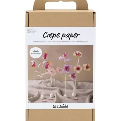 Creativ Company - DIY Kit Crepepapir, pastelfarver, Blomst, 1 pk.