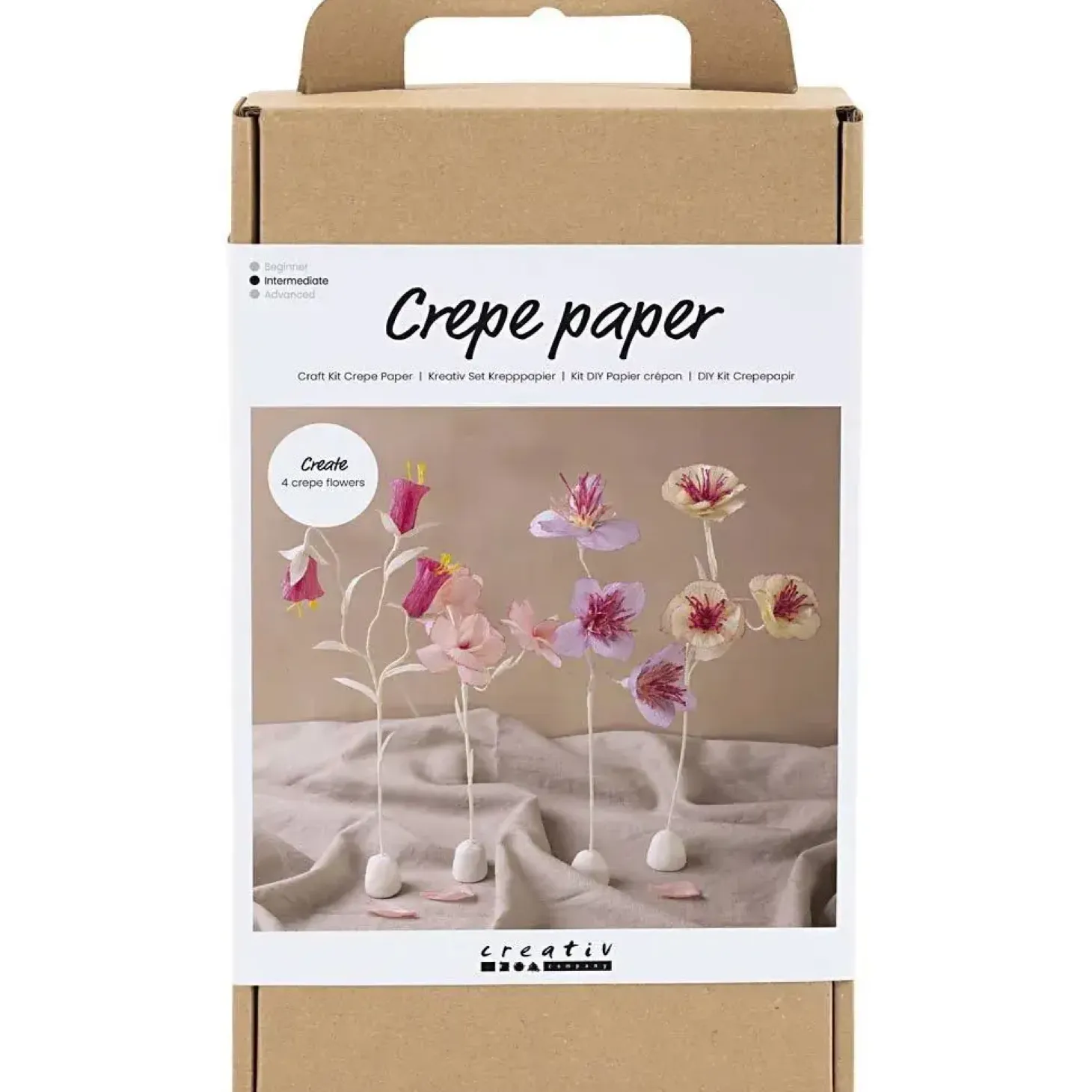 Creativ Company - DIY Kit Crepepapir, pastelfarver, Blomst, 1 pk.