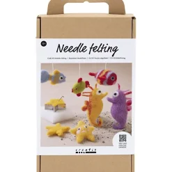 Creativ Company - DIY Kit Nålefiltning, Dyr i vandet, 1 pakke
