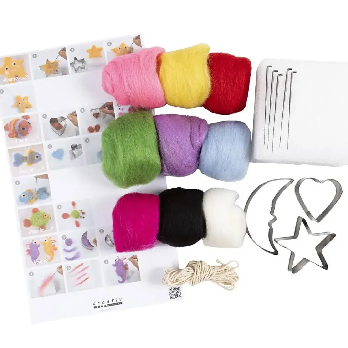 Creativ Company - DIY Kit Nålefiltning, Dyr i vandet, 1 pakke