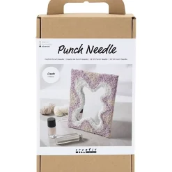 Creativ Company - DIY Kit Punch Needle , pastelfarver, Spejl, 1 pk.