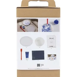 Creativ Company - DIY Kit Resin Støbning, blå, hvid, Rund bakke med marmorering, 1 pk.