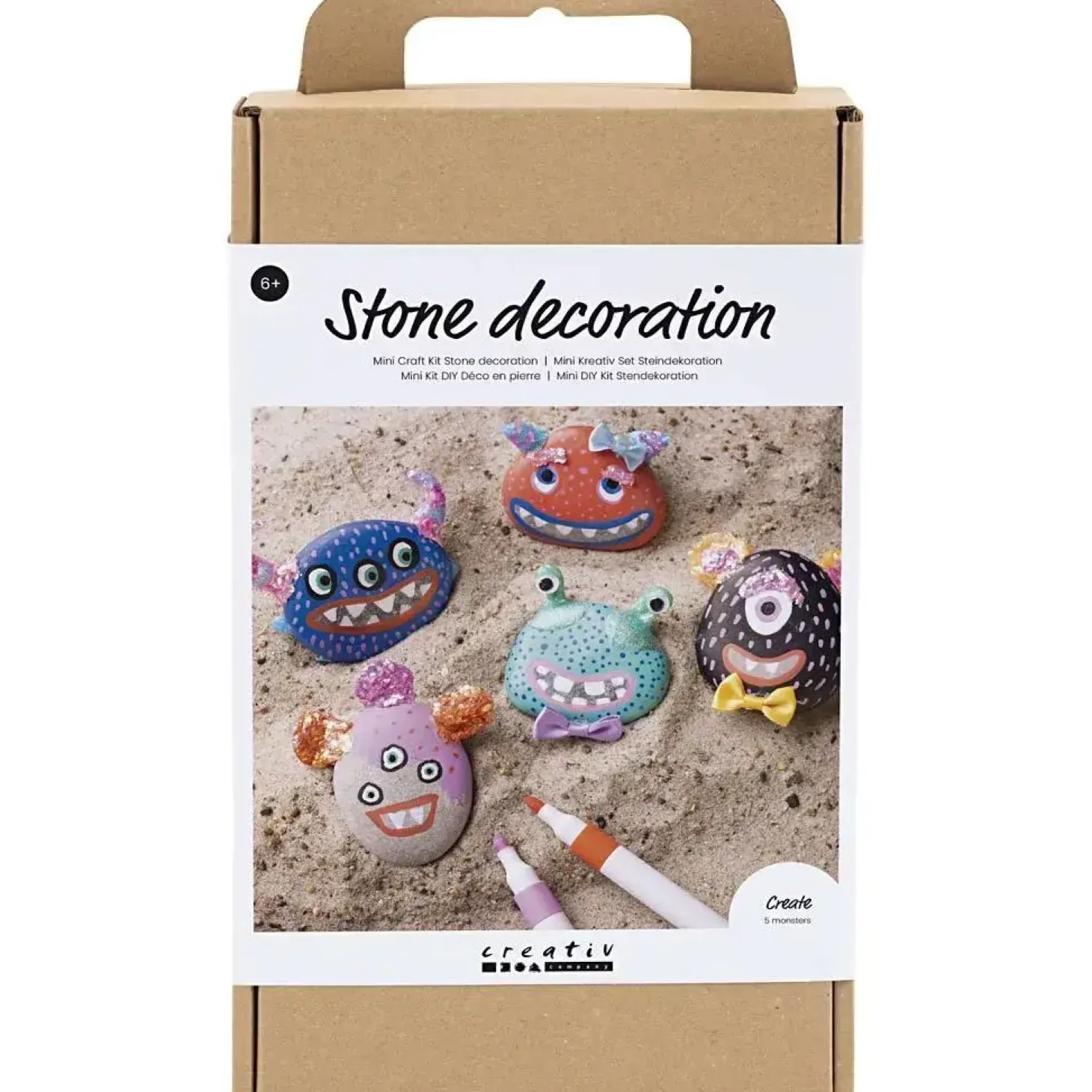 Creativ Company - DIY Kit Stendekoration, ass. farver, Monster, 1 pk.