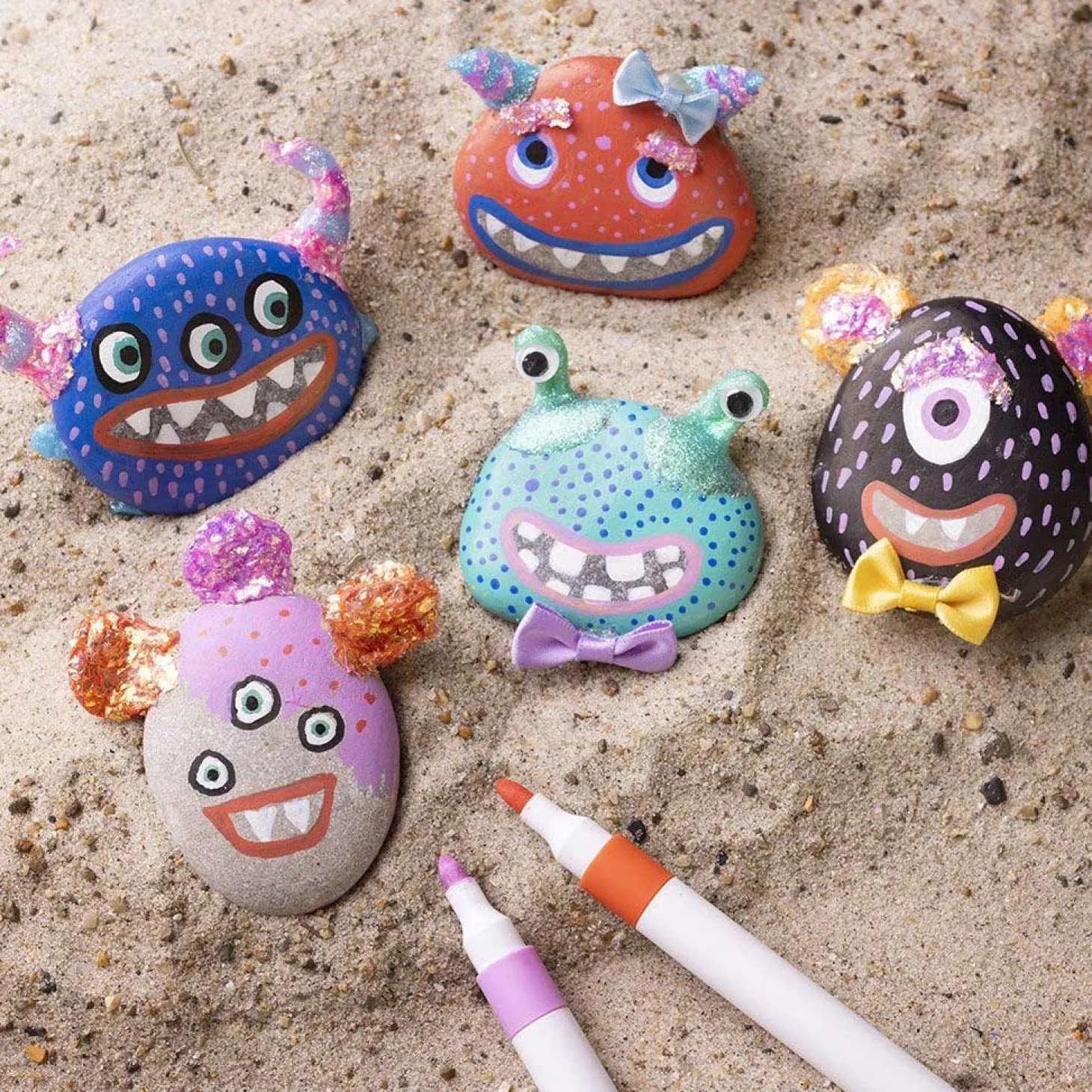 Creativ Company - DIY Kit Stendekoration, ass. farver, Monster, 1 pk.