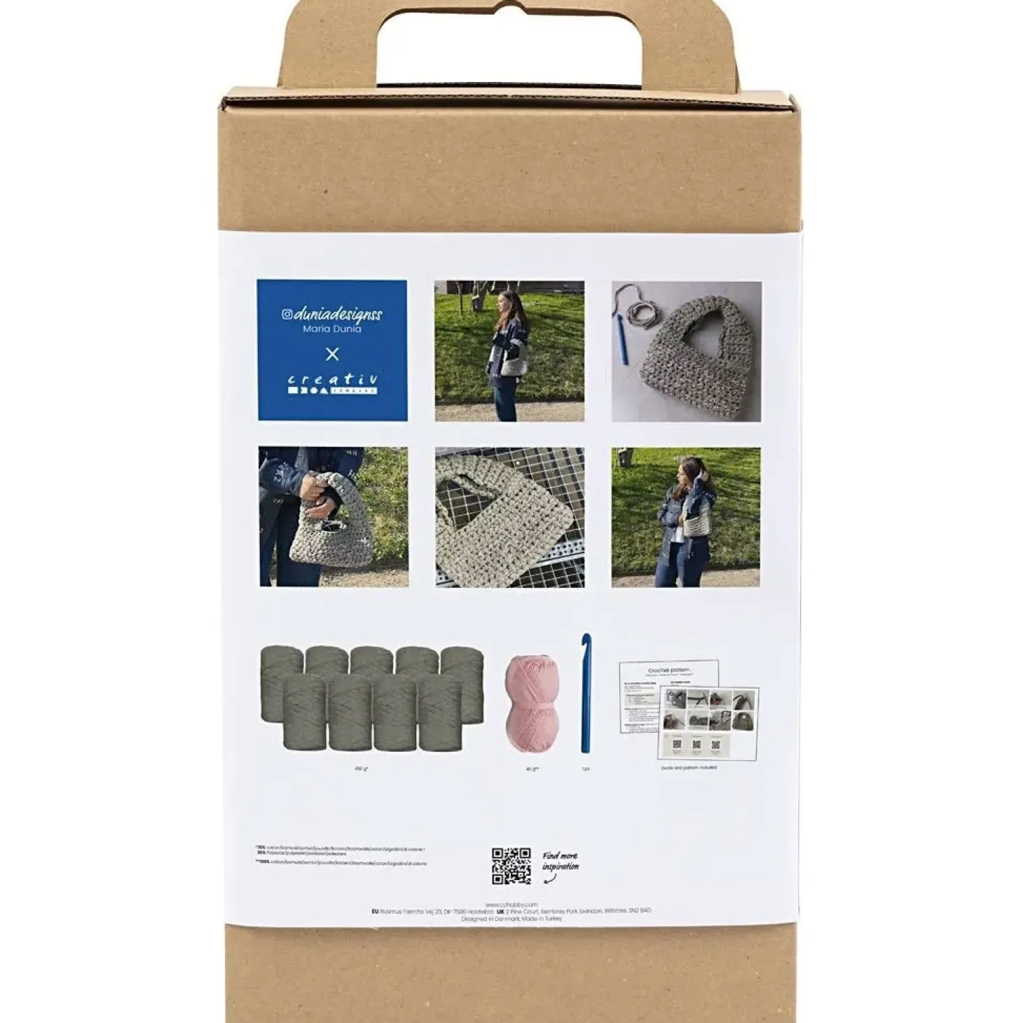 Creativ Company - DIY Kit Hækle, olivengrøn, Chunky taske, 1 pk.