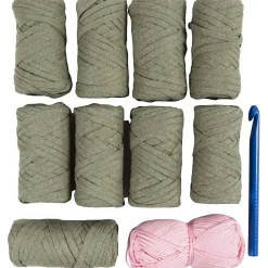 Creativ Company - DIY Kit Hækle, olivengrøn, Chunky taske, 1 pk.
