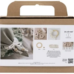 Creativ Company - Mini DIY Kit Macramé, off white, Servietring, 1 pk.