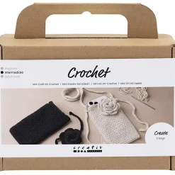 Creativ Company - Mini DIY Kit Hækle, Taske med rose, 1 pk.