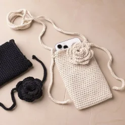 Creativ Company - Mini DIY Kit Hækle, Taske med rose, 1 pk.