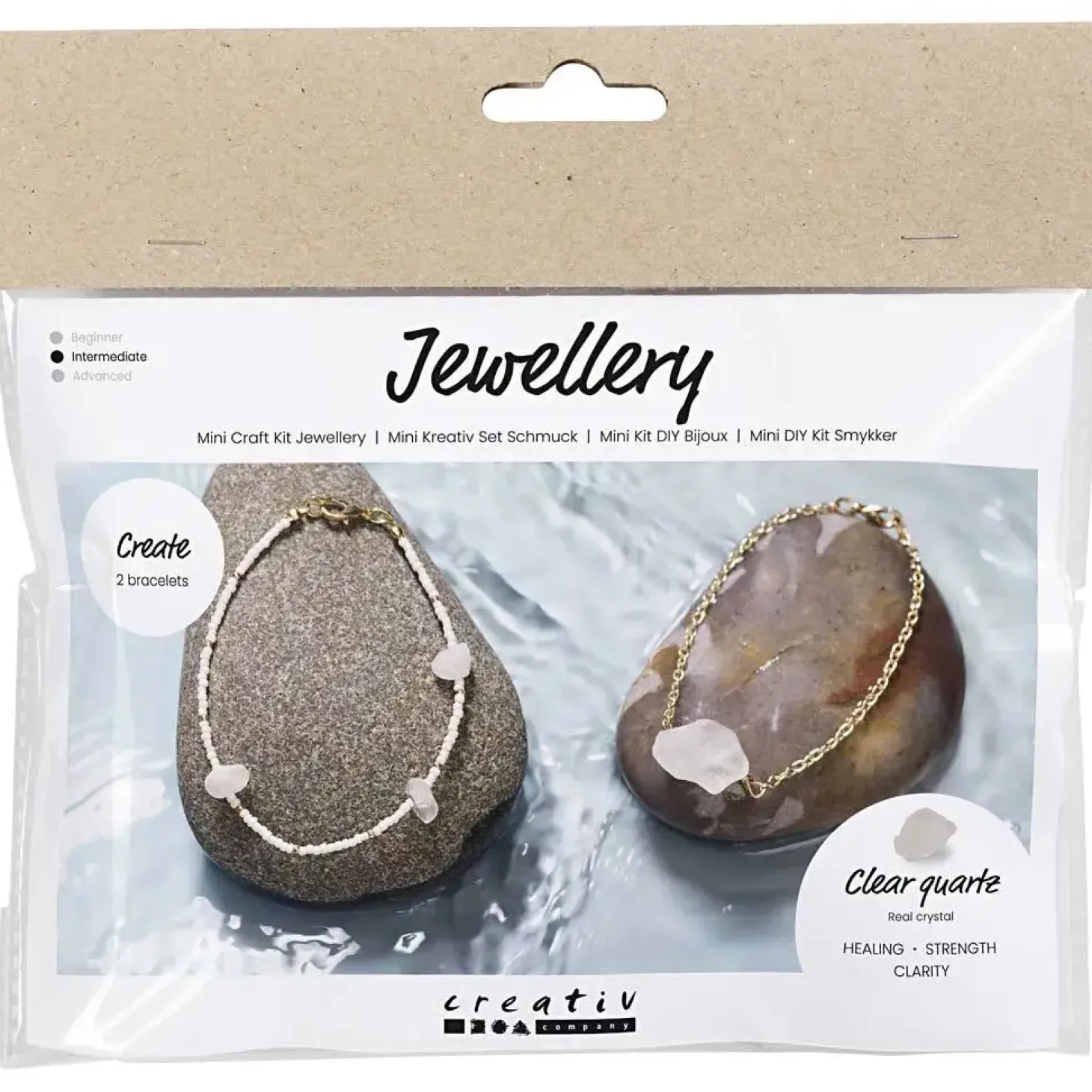 Creativ Company - Mini DIY Kit Smykker, Bjergkrystalarmbånd, 1 pk.
