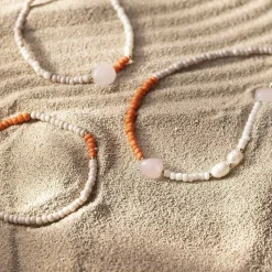 Creativ Company - Mini DIY Kit Smykker, Rosakvartshalskæde og -armbånd, 1 pk.
