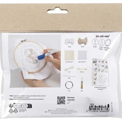 Creativ Company - Mini DIY Kit Punch Needle , beige, Nøglevedhæng, 1 pk.