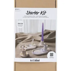 Creativ Company - Start DIY Kit Resin Støbning, blå, lys pink, hvid, Lysestager og fade, 1 pk.