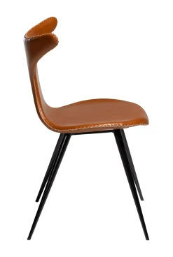 DAN-FORM - DOLPHIN Stol - Vintage lysebrun kunstlæder
