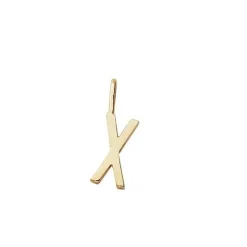 Design Letters - Bogstav vedhæng H10 - "X" - Forgyldt guld