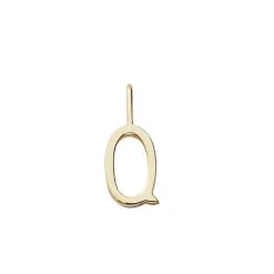 Design Letters - Bogstav vedhæng H10 - "Q" - Forgyldt guld