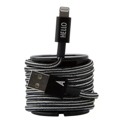 Design Letters - IPhone oplader kabel - "D" - Sort/Hvid