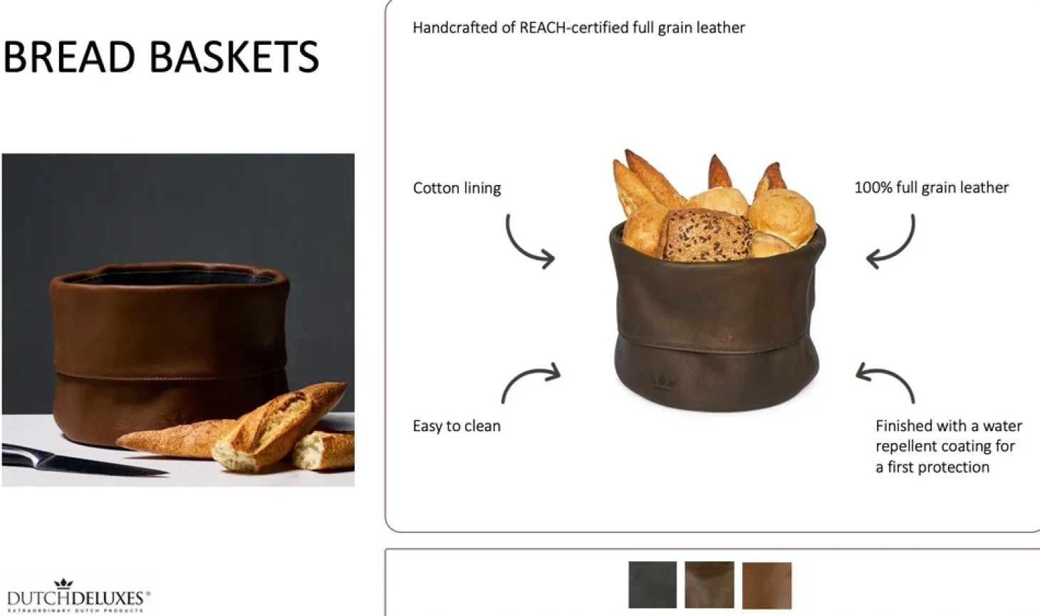 DutchDeluxes - Bread Basket Brødkurv - Ben - Vintage cognac læder