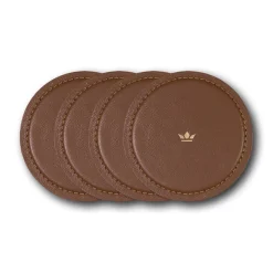 DutchDeluxes - Coaster set of 4 - Glasbrik - Brun læder
