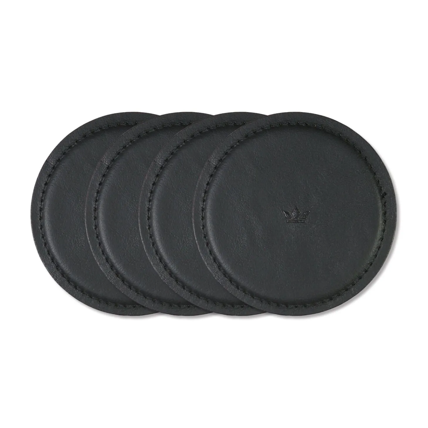 DutchDeluxes - Coaster set of 4 - Glasbrik - Sort læder