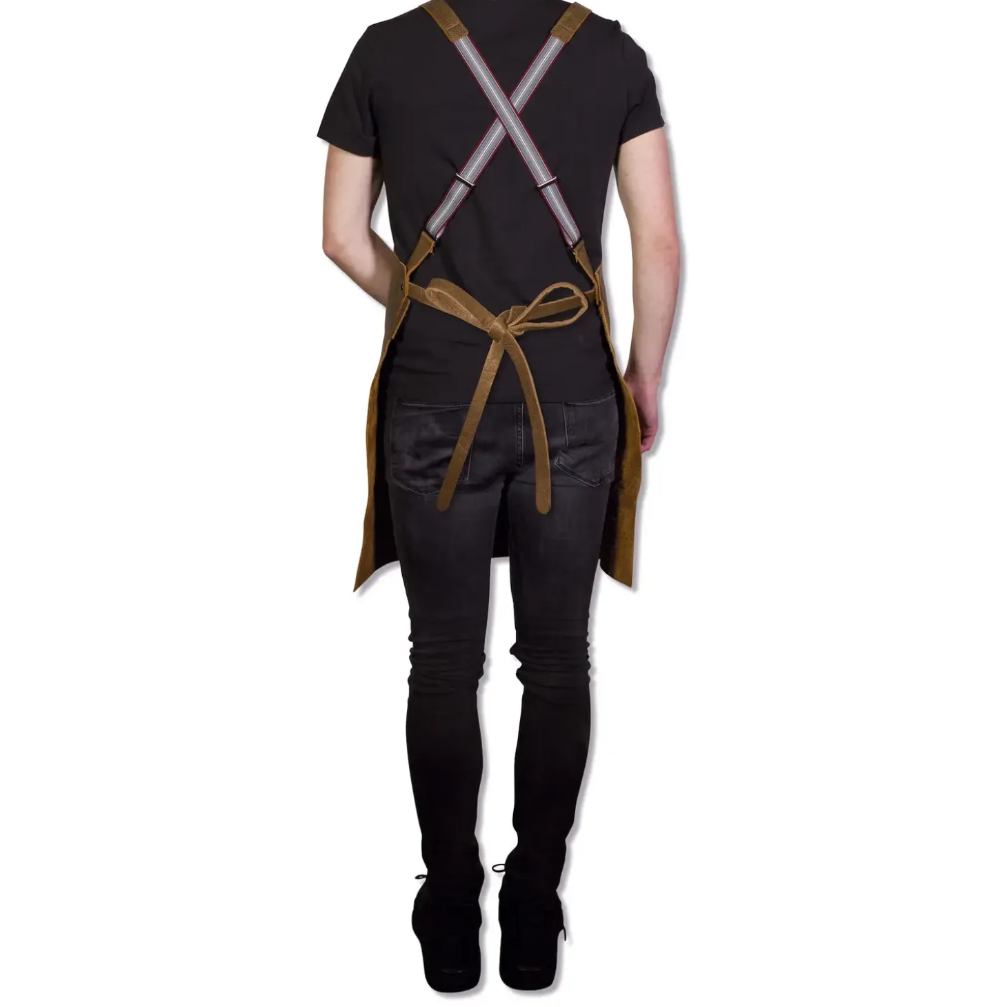 DutchDeluxes - Forklæde - Suspender Style - Vintage Brun Læder