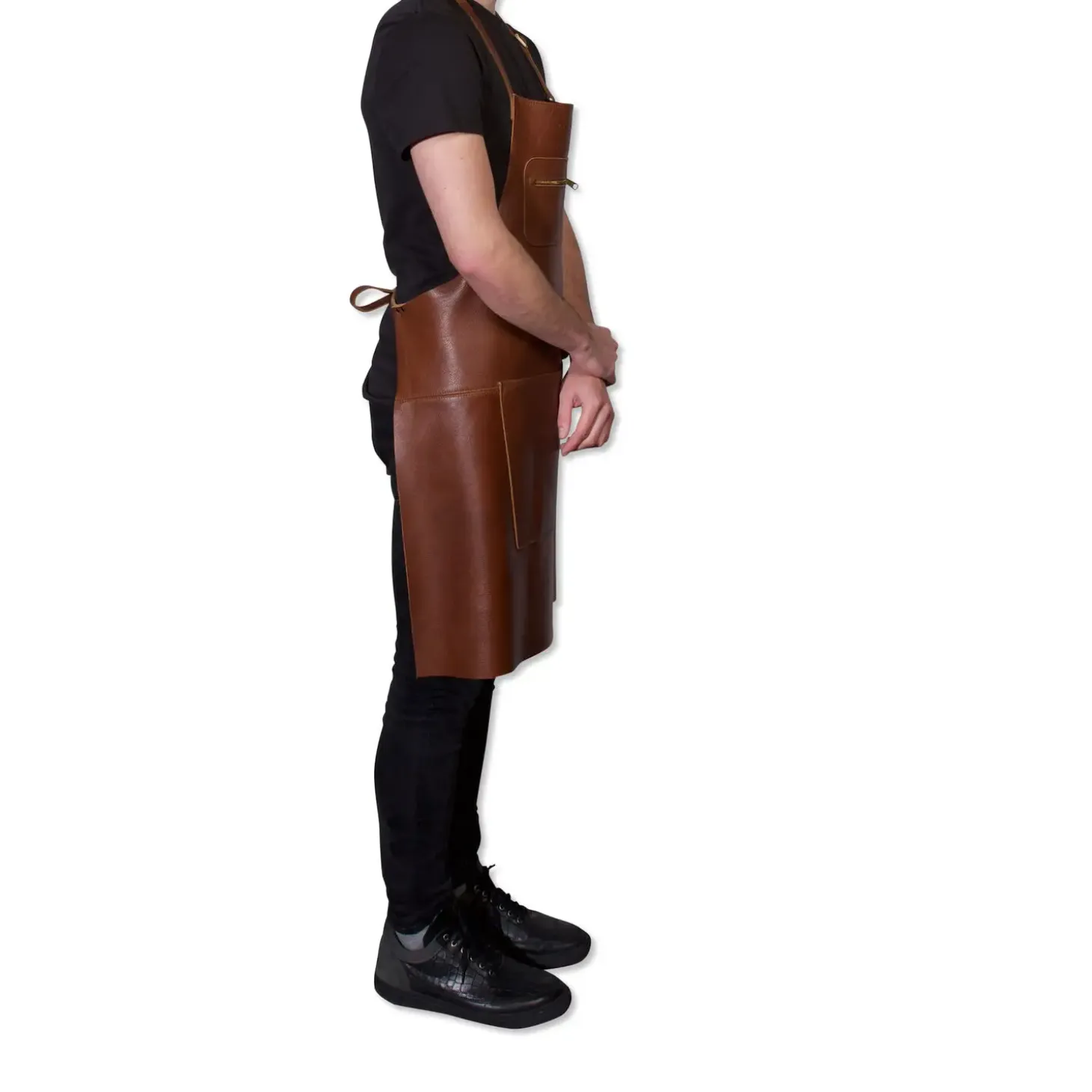 DutchDeluxes - Forklæde - Zipper Style - Brun Læder