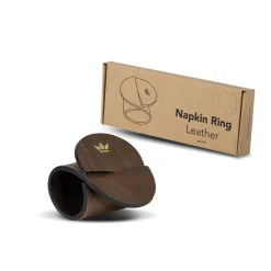 DutchDeluxes - Napkin Ring - Set of 4 - Vintage brun læder