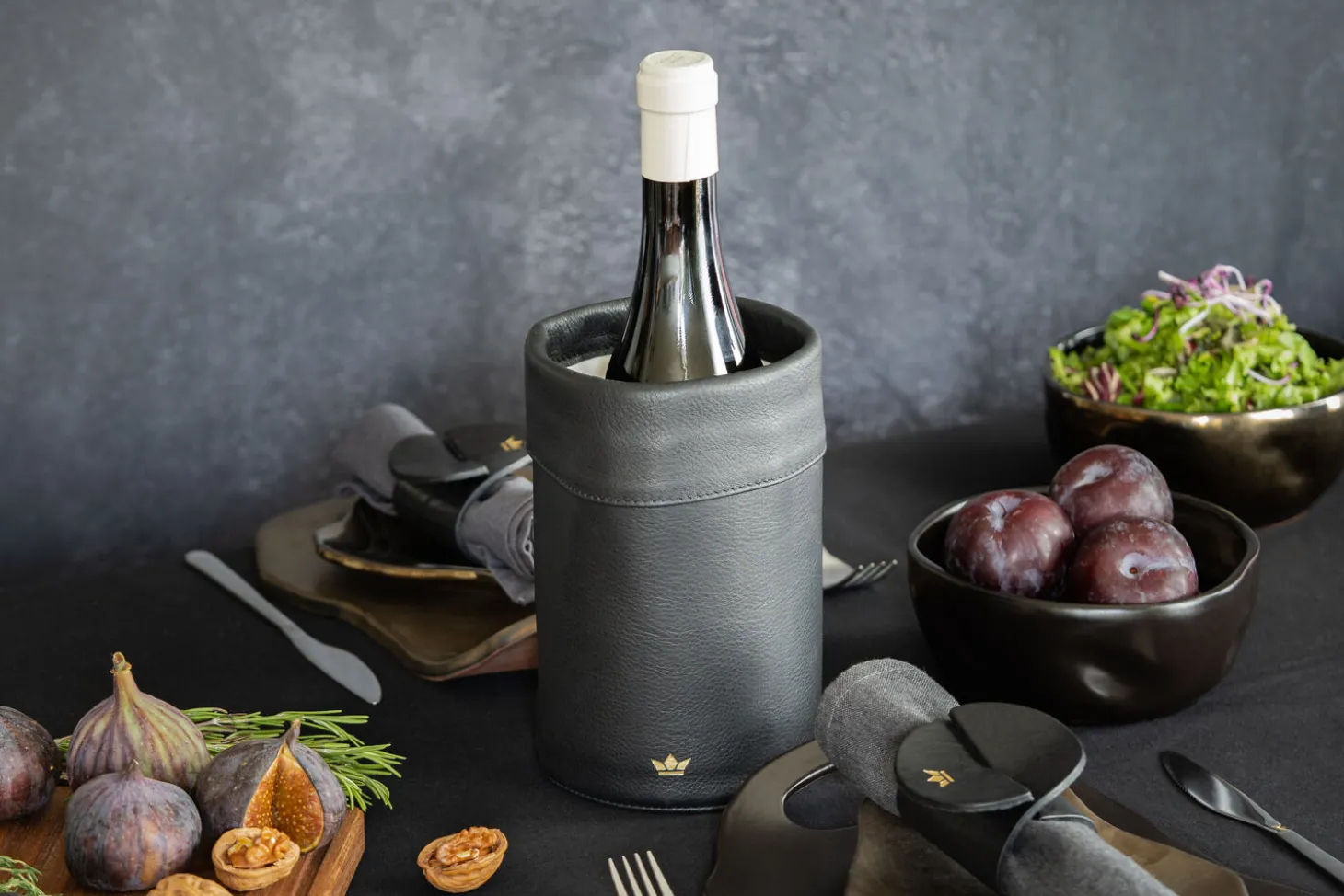 DutchDeluxes - Vinkøler - Wine cooler - Vintage Grå Læder