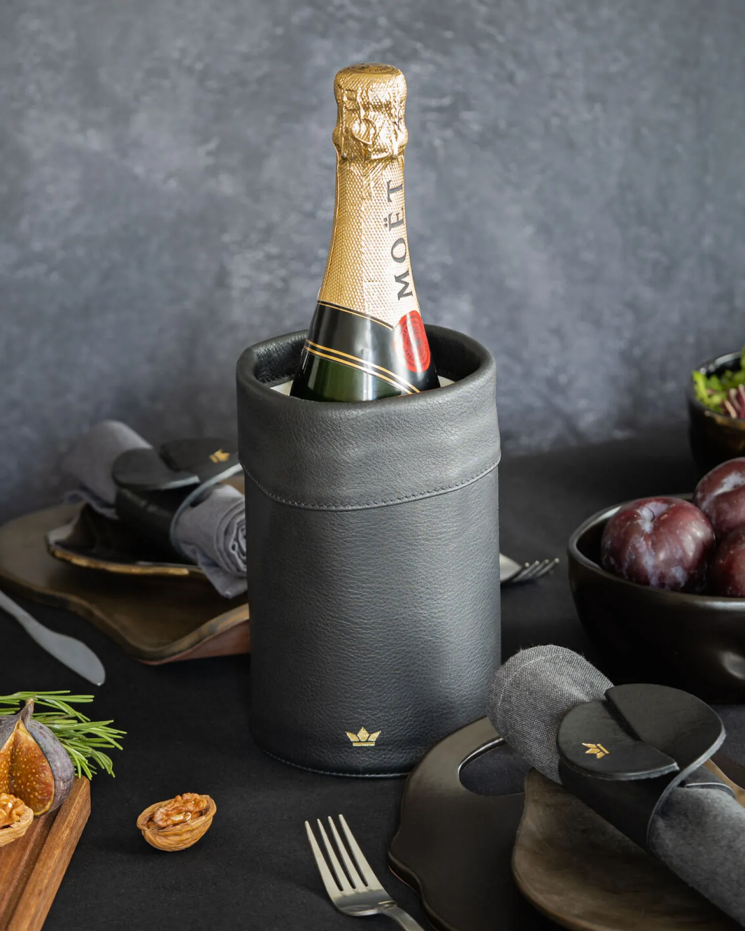 DutchDeluxes - Vinkøler - Wine cooler - Vintage Grå Læder