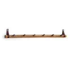 Ekta Living - Knagerække i røget eg - 6 knager - 80 cm