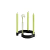 Ekta Living - Lysestage i læder - Belt 4 Candles - Sort læder