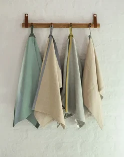 Ekta Living - Viskestykker - 2 stk. - Taupe/Green