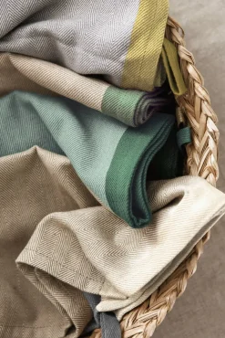 Ekta Living - Viskestykker - 2 stk. - Taupe/Green