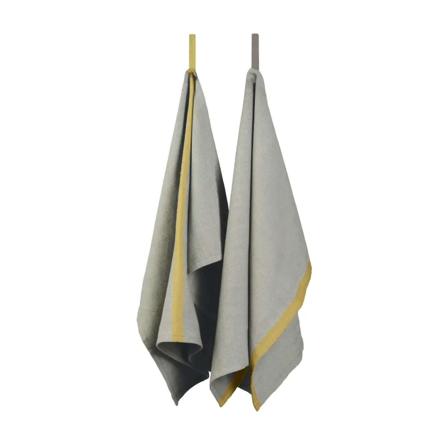 Ekta Living - Viskestykker - 2 stk. - Grey/Yellow