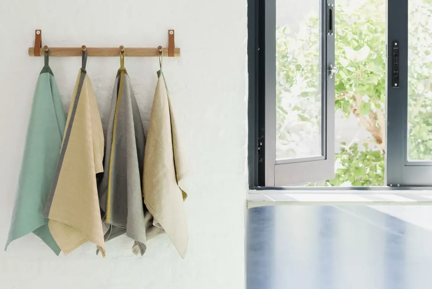 Ekta Living - Viskestykker - 2 stk. - Grey/Yellow