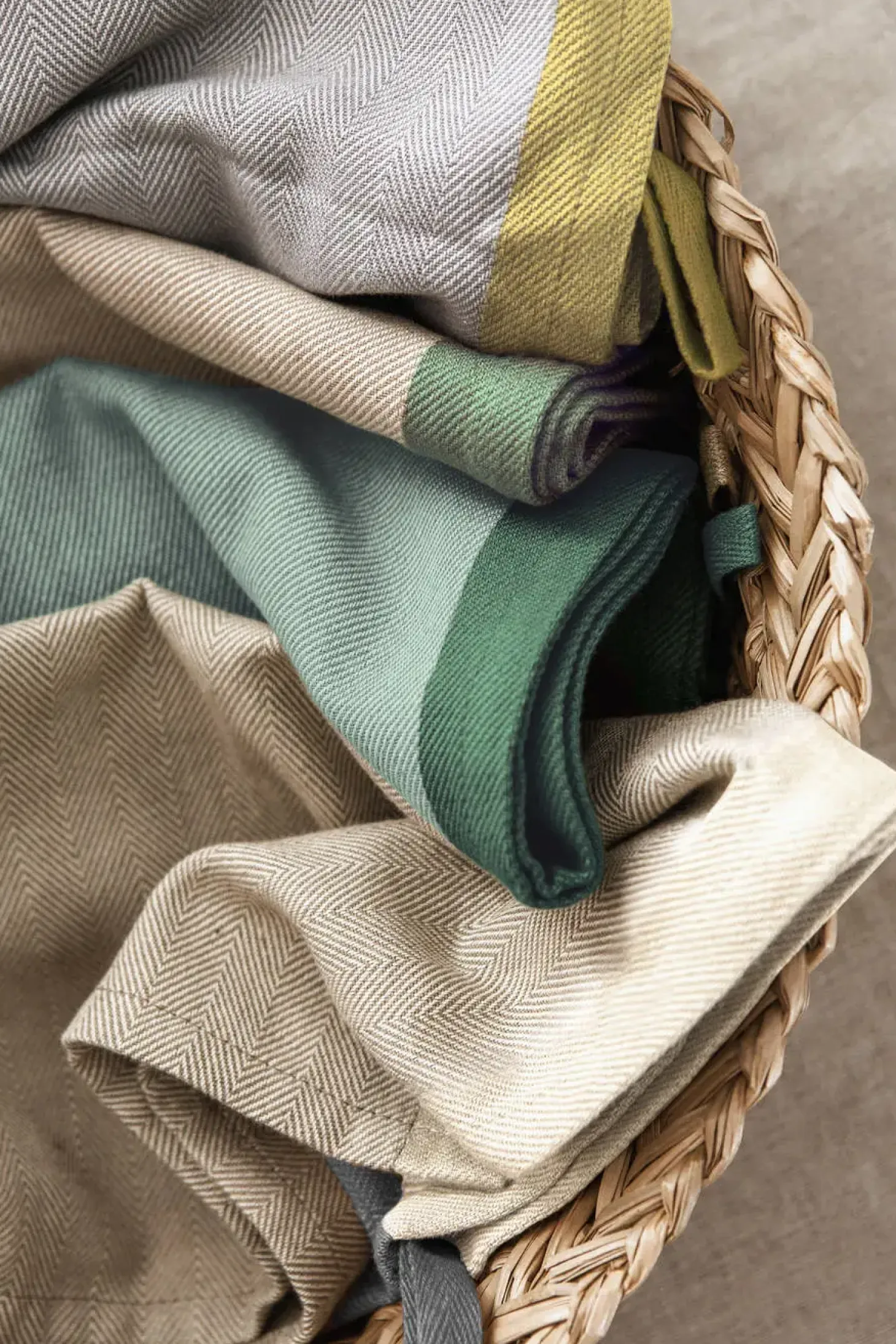 Ekta Living - Viskestykker - 2 stk. - Grey/Yellow