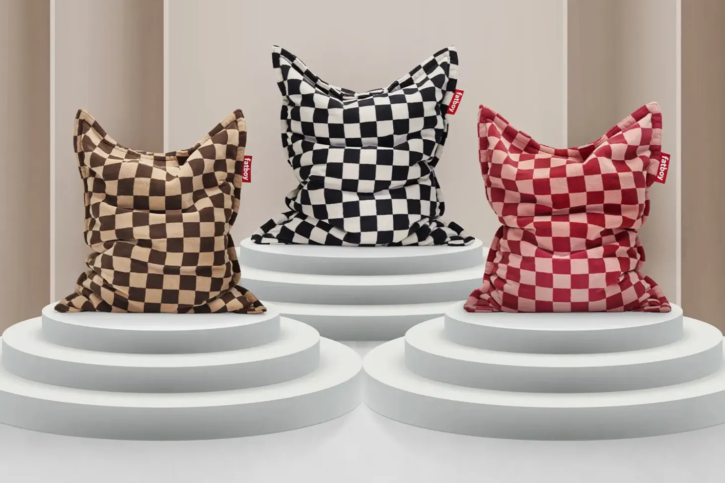 Fatboy - Original Slim Teddy Chess sækkestol - Sort ternet