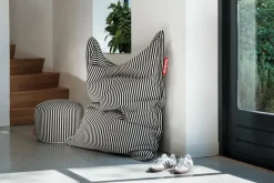 Fatboy - Original Slim Terry Sort Creme - Stribet sort - 155 x 120 cm