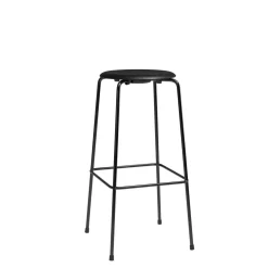 Fritz Hansen - Barstol - High Dot™ Bar stool 4-legs - højmodel - Intense leather Black/Black Powdercoated base