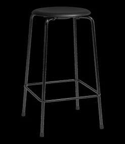 Fritz Hansen - Barstol - High Dot™ Counter stool 4-legs - Intense leather Black/Black Powdercoated base