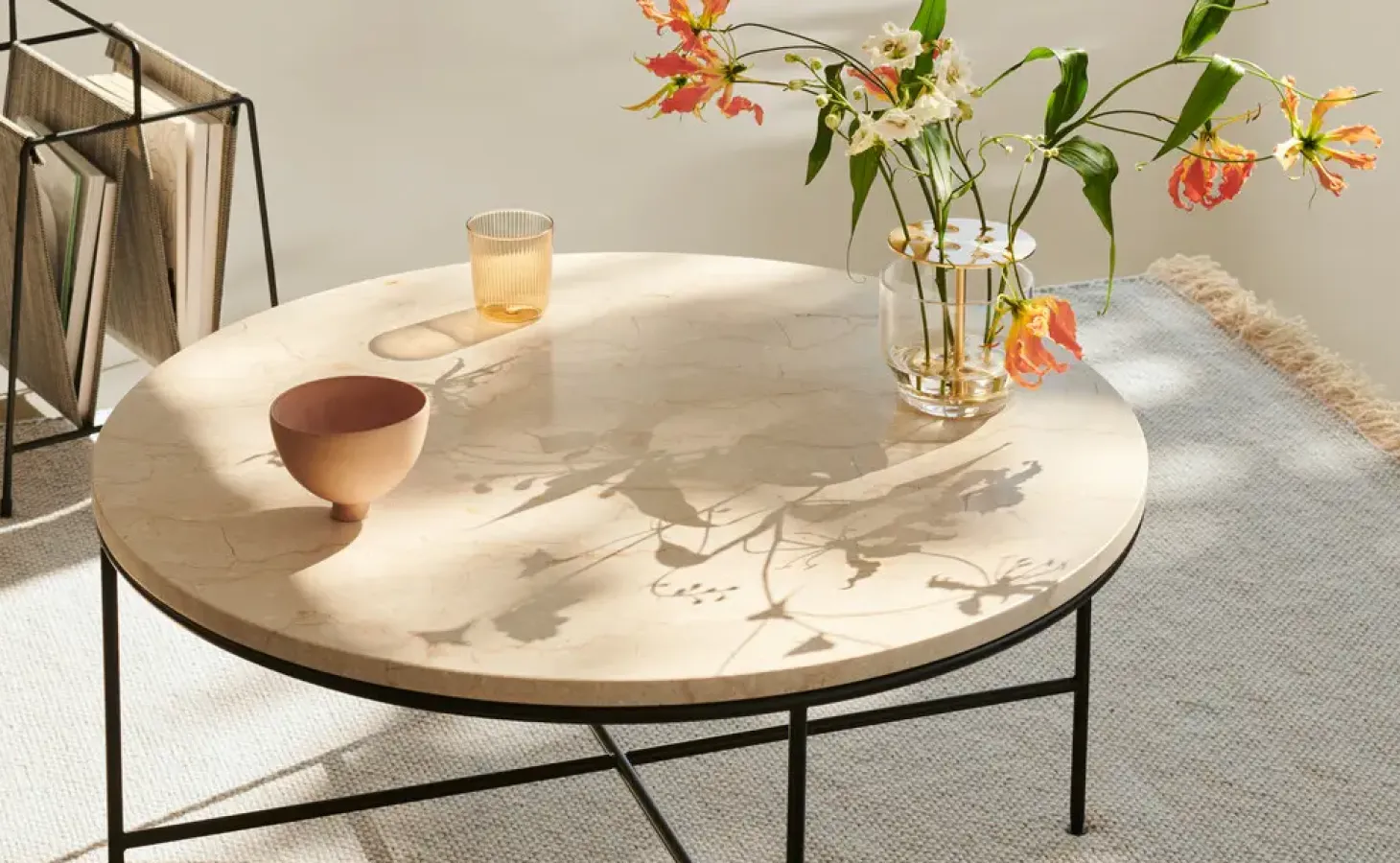 Fritz Hansen - Coffee Table - Planner - Cream Marmor - Ø80 cm