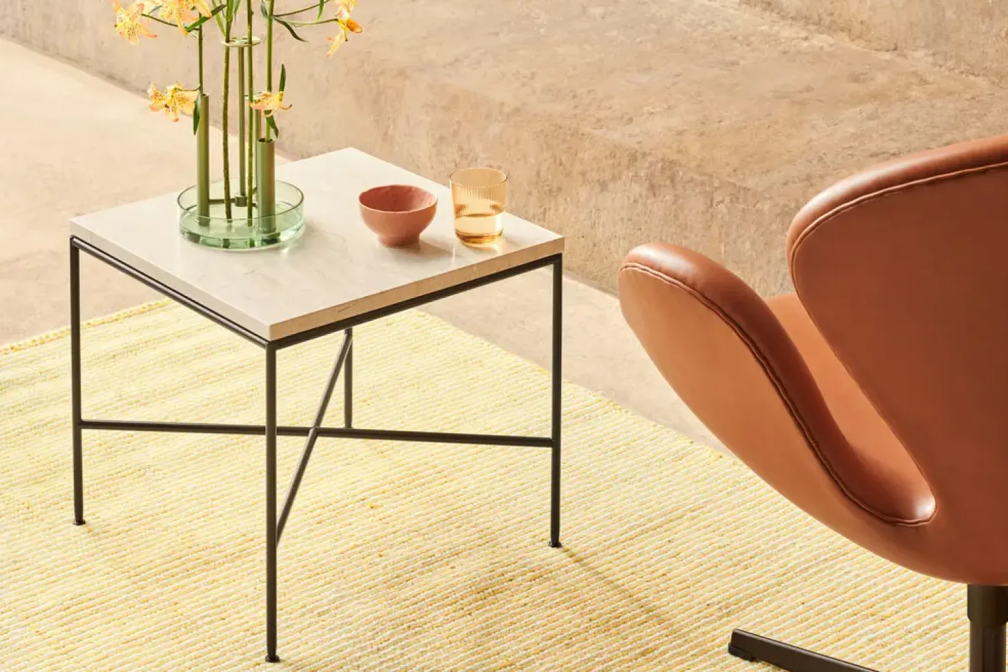 Fritz Hansen - Coffee Table - Planner - Cream Marmor - 45x45x40 cm