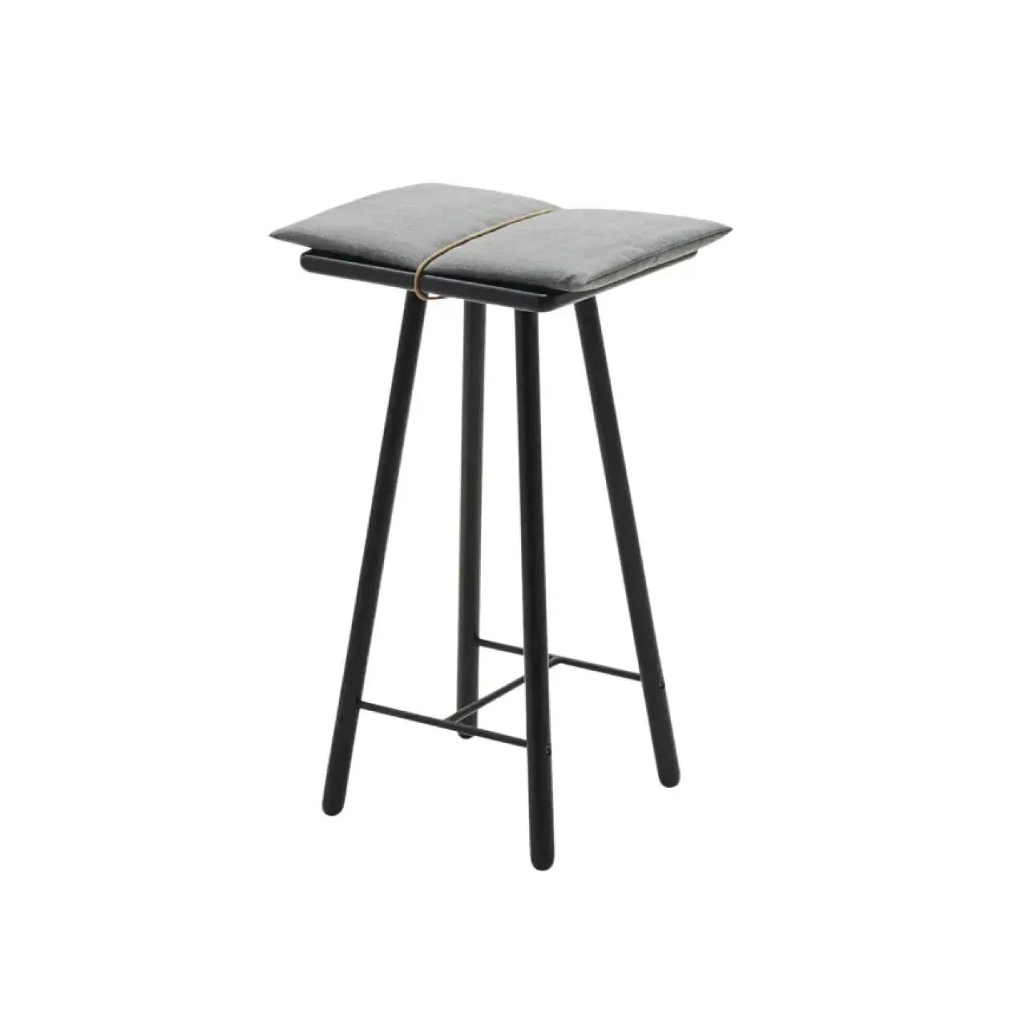 Fritz Hansen - Georg Bar Stool low m. grå hynde - Sort eg