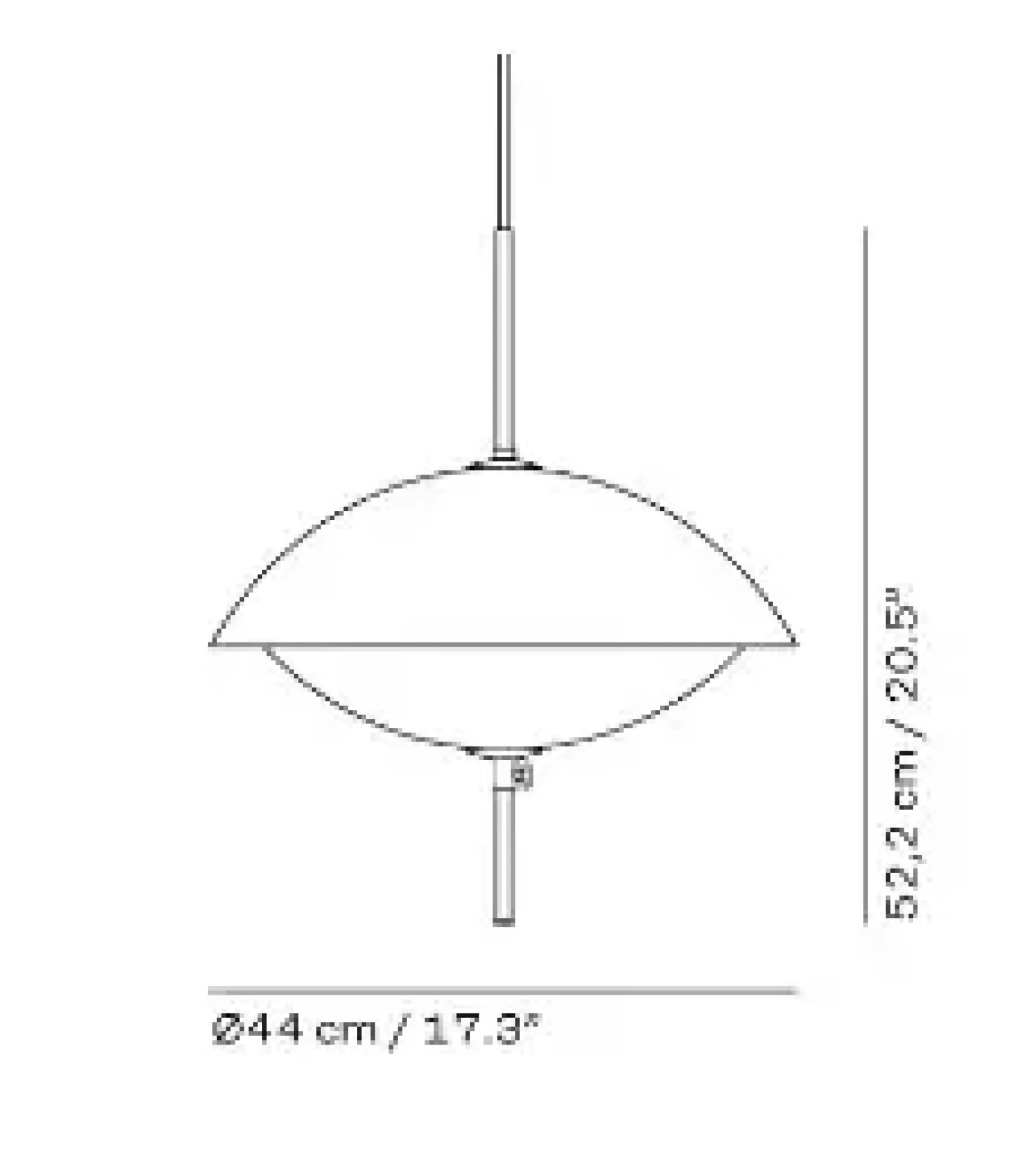 Fritz Hansen - Loftlampe - Clam - Opal/Messing - Ø44
