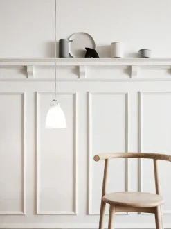 Fritz Hansen - Loftlampe - Caravaggio Opal - P1 Small - Silver ledning 3m