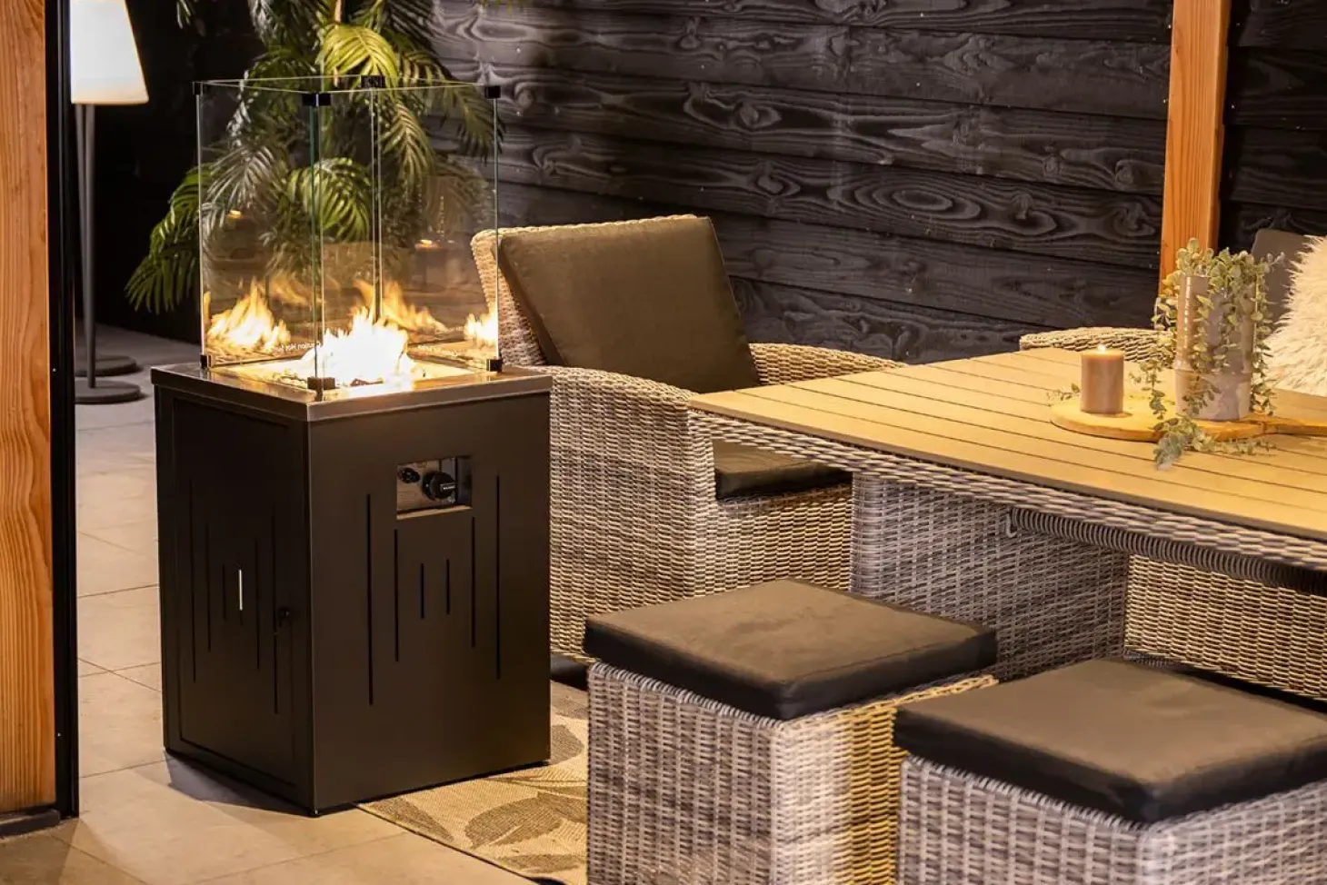 Garden Impressions - Bålsted - Cozy Living firepit Lagos - Black/Sort - 51 x 51 x H72 cm
